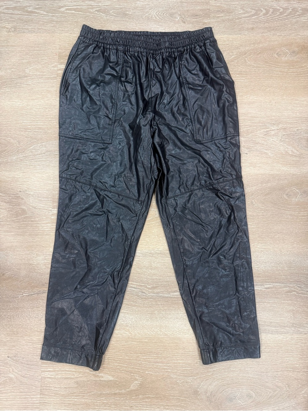 Lysse Faux Leather Black Lightweight Jogger Pants
